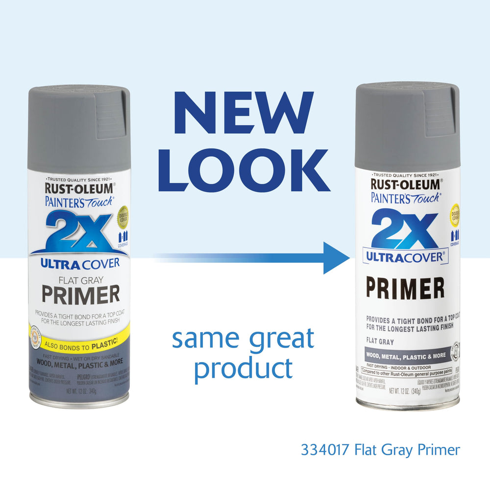 334017 Painter's Touch 2X Ultra Cover Spray Primer, 12 oz, Flat Gray