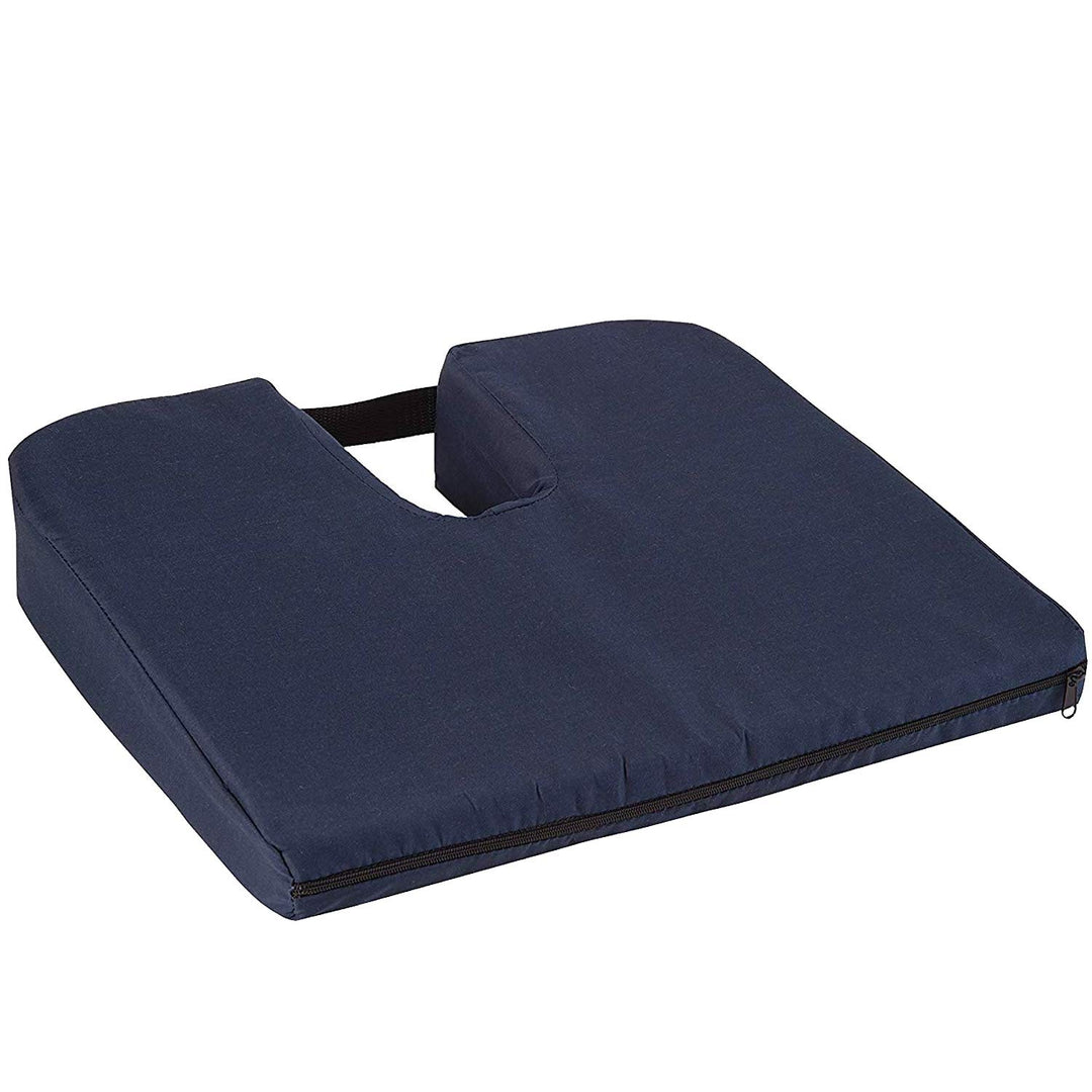 Duro-Med Coccyx Cushion, Coccyx Pillow, Coccyx Seat Cushion, Navy, 14.8 by 13.1 by 2.9 inches