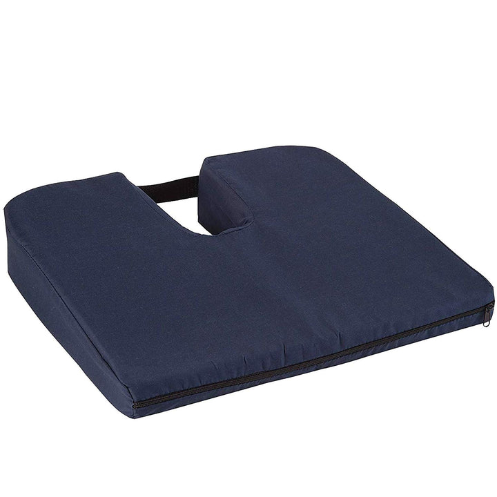 Duro-Med Coccyx Cushion, Coccyx Pillow, Coccyx Seat Cushion, Navy, 14.8 by 13.1 by 2.9 inches