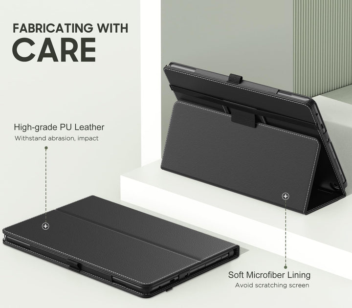 Case Fits All-New Amazon Kindle Fire HD 10 & 10 Plus Tablet (13th/11th Generation, 2023/2021 Release) 10.1 - Slim Folding Stand Cover with Auto Wake/Sleep, Black