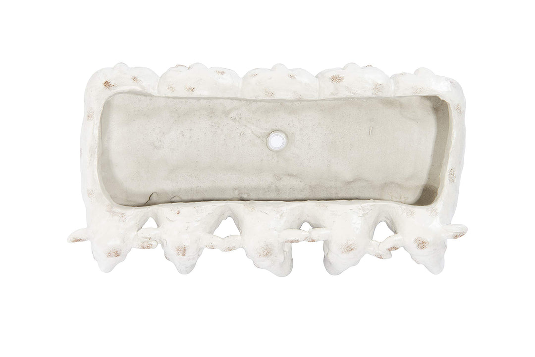 Farmhouse Resin Sheep Planter, White, EC0260