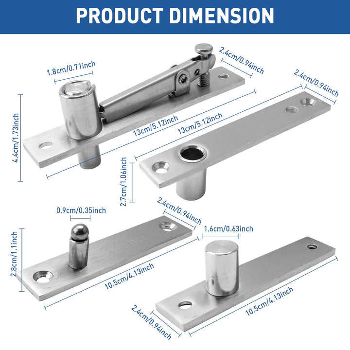 Door Pivot Hinges Heavy Duty Hinges for Wood Doors 360 Degree Shaft Stainless Steel Pivot Hinge System