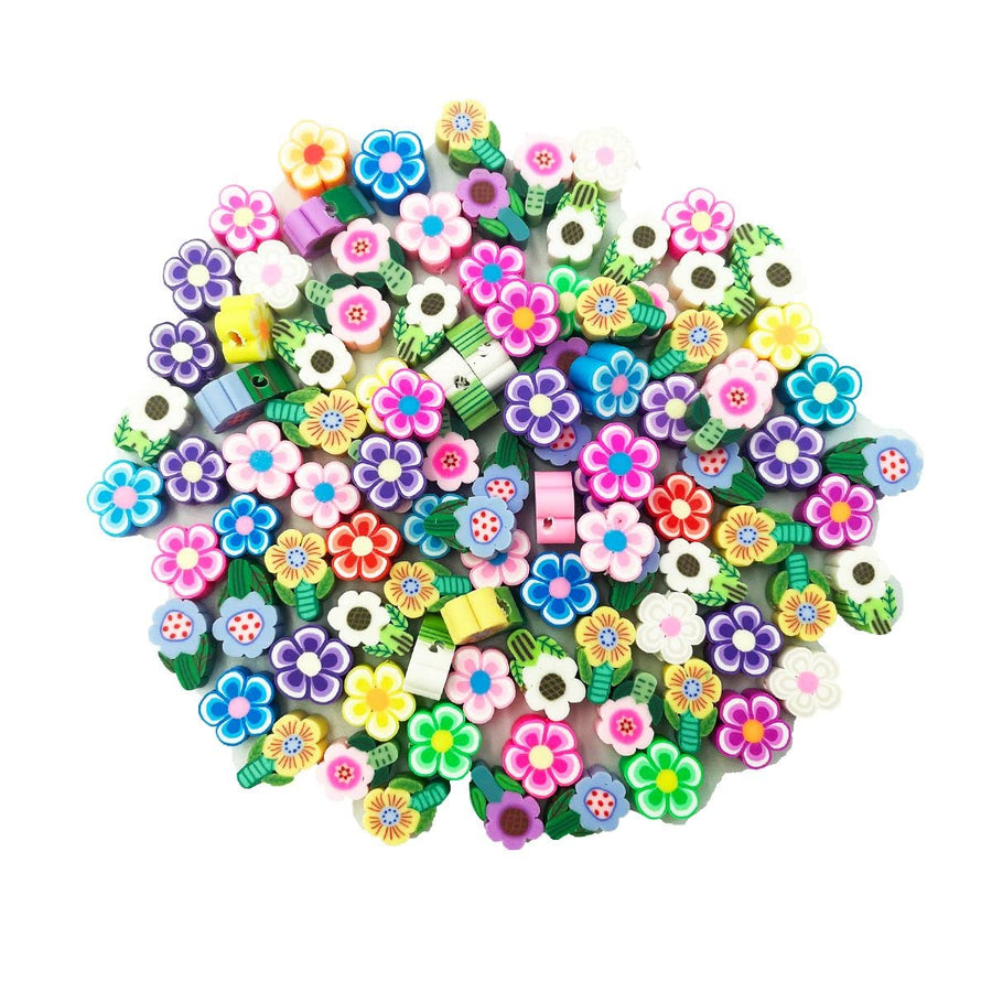 100 Pcs Polymer Clay Dessert Ice Cream Lollipop Candy Loose Spacer Beads, 10mm Mixed Color Cute Beads Charms for DIY Hair Clip Necklace Bracelet Jewelry Earring Handmade Craft Making
