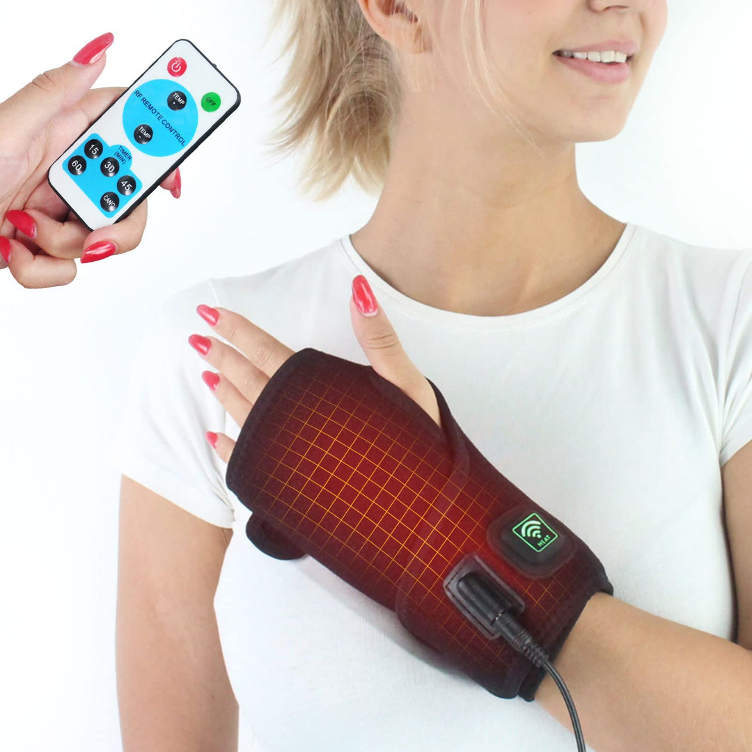 Heating Pad for Hand Carpal Tunnel Wrist Brace for Arthritis Pain Relief, Auto Off Heating Wrap with 6 Heating Settings for Carpal Tunnel Relief, Tendonitis(Large)