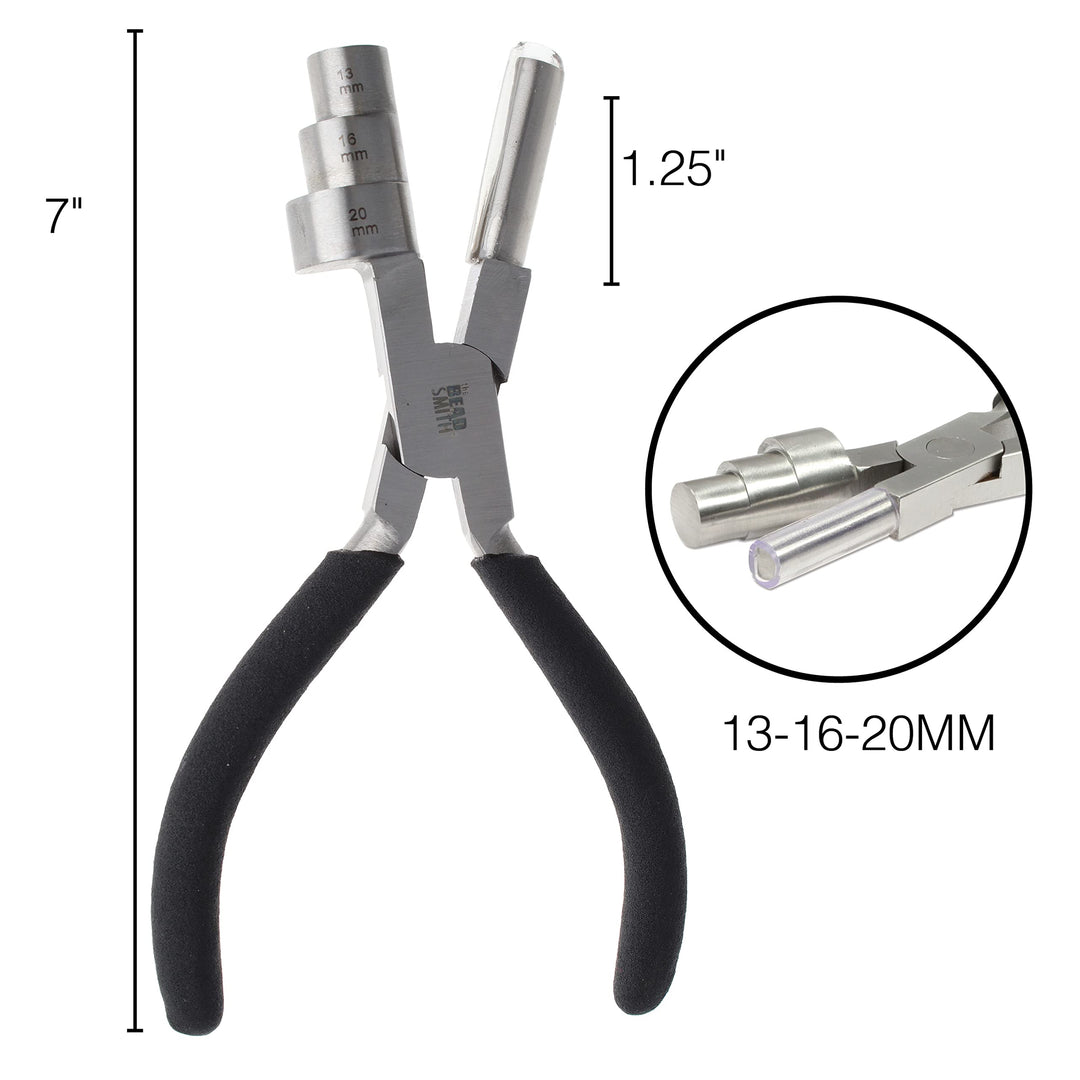 Big Wrapper Pliers – Multi-Step Wrapping Tool –13, 16 & 20mm barrels - 7 Inches Long, 1.25” Stainless Steel Jaws, Cushioned Grips – Use to Shape Rings and Make Consistent Sized Loops …