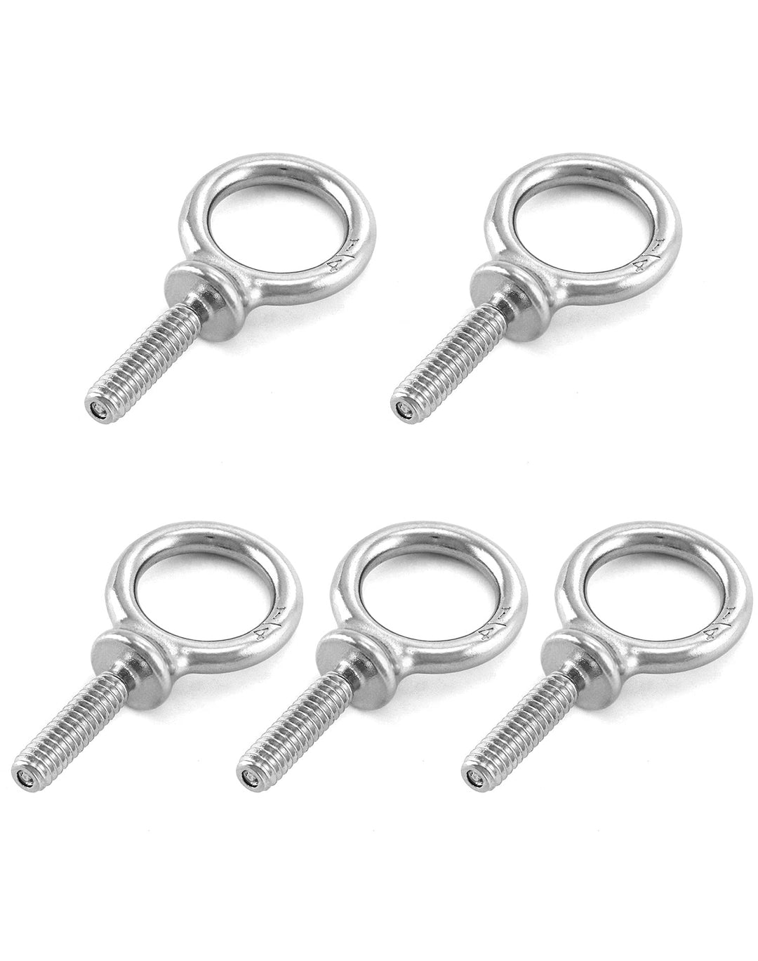 Eye Bolt, 5 Pack 1/4 - 20 x 1 Marine Grade Stainless Steel Lifting Ring Threaded Eyebolts