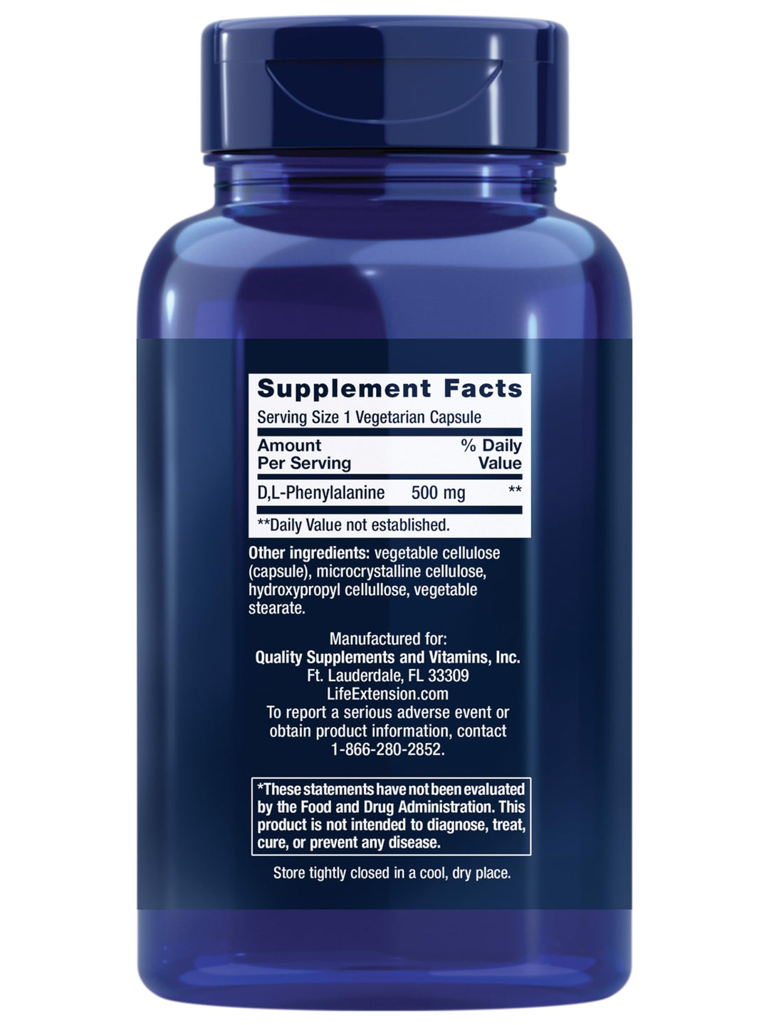D, L-Phenylalanine Capsules, 500 mg – Supports Mood Health, Promotes Neurotransmitter Health – Gluten-Free, Non-GMO, Vegetarian – 100 Capsules