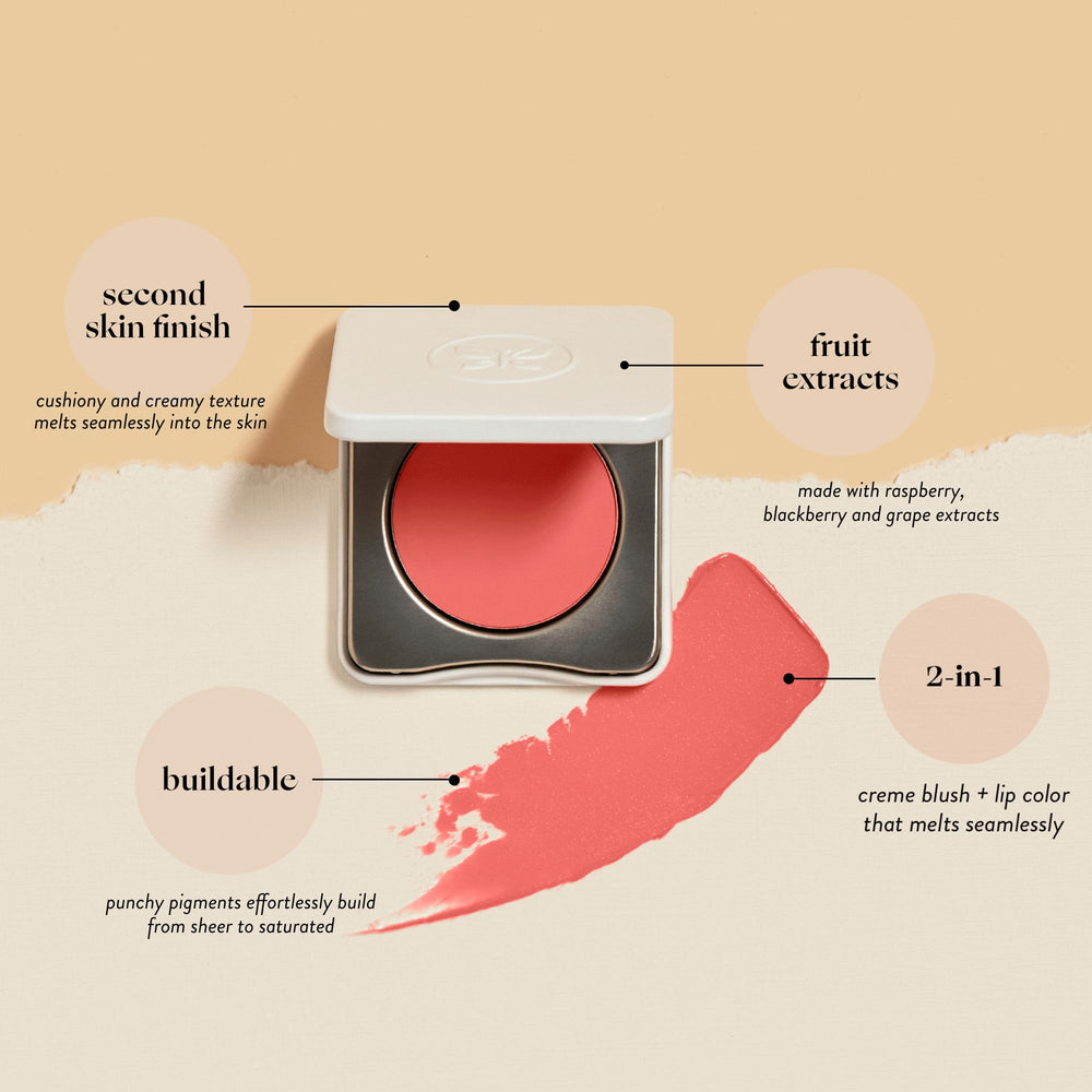 2-in-1 Creme Cheek Blush + Lip Color | EWG Verified, Vegan + Cruelty Free | Peony Pink, .1 oz