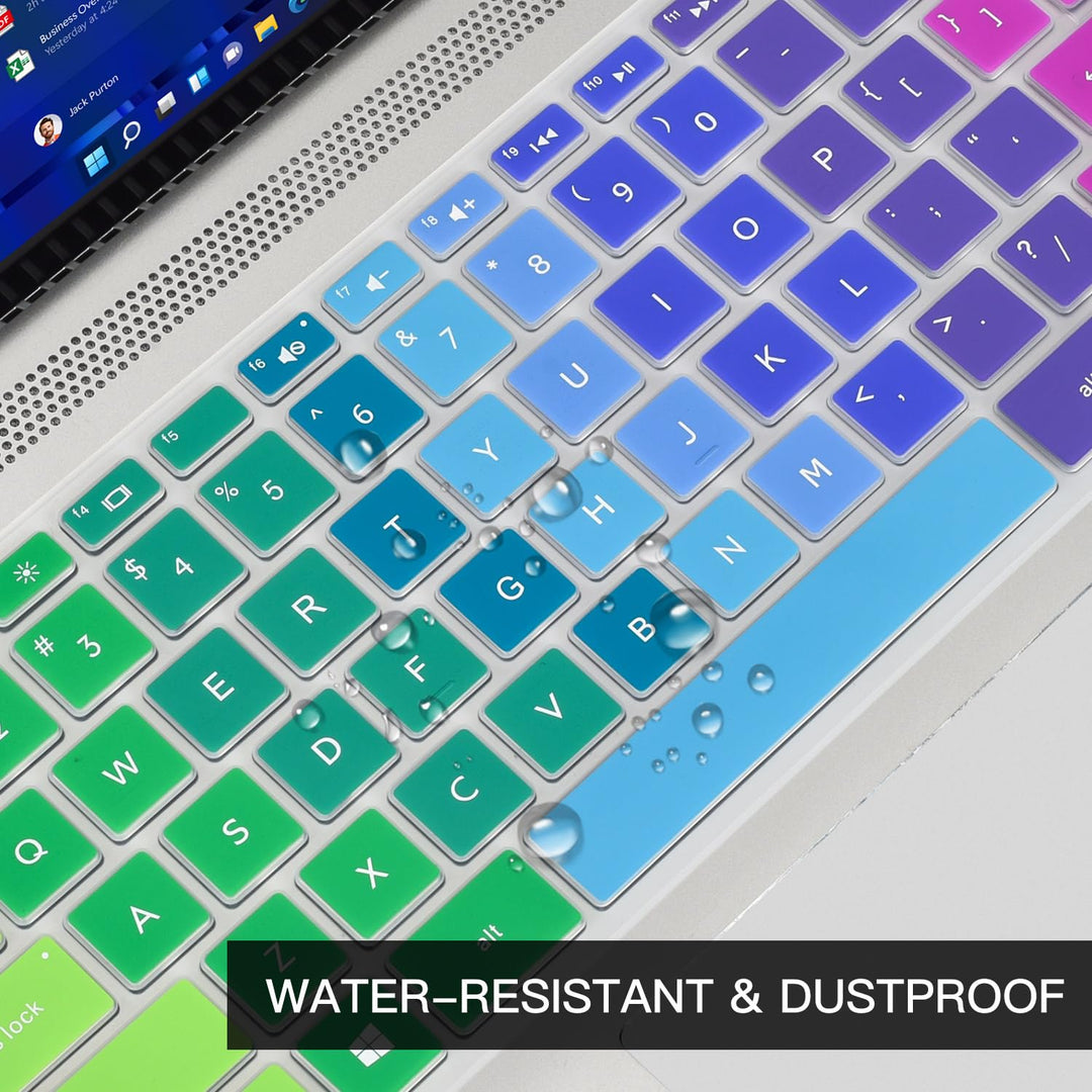 Keyboard Cover for HP Pavilion x360 14 Laptop 14-dq 14-fq 14-ba/bf/cm/ce/cf/df/dk 14t-dh200 14-dq0052dx 14-dq0762dx dq0760dx dq0703dx 14-dq5043cl 14-dq0070nr dq0060nr dq0030nr 14-fq0013dx, Rainbow