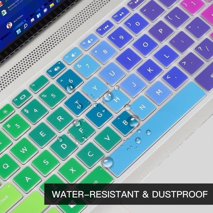 Keyboard Cover for HP Pavilion x360 14 Laptop 14-dq 14-fq 14-ba/bf/cm/ce/cf/df/dk 14t-dh200 14-dq0052dx 14-dq0762dx dq0760dx dq0703dx 14-dq5043cl 14-dq0070nr dq0060nr dq0030nr 14-fq0013dx, Rainbow