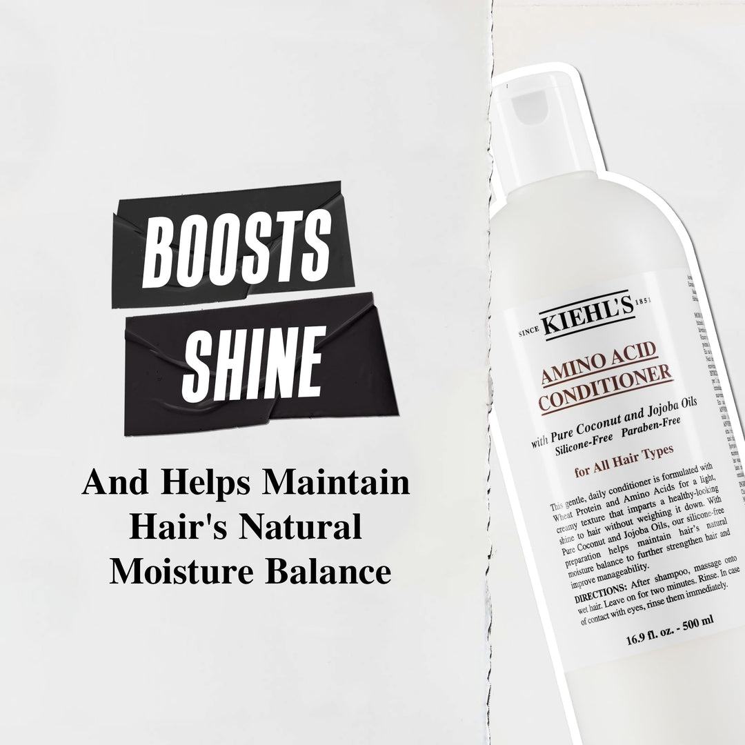 Kiehl's Amino Acid Conditioner, Strengthening and Moisturizing Hair Treatment, with Amino Acids, Jojoba and Coconut Oil to Improve Manageability and Added Shine - 16.9 fl oz