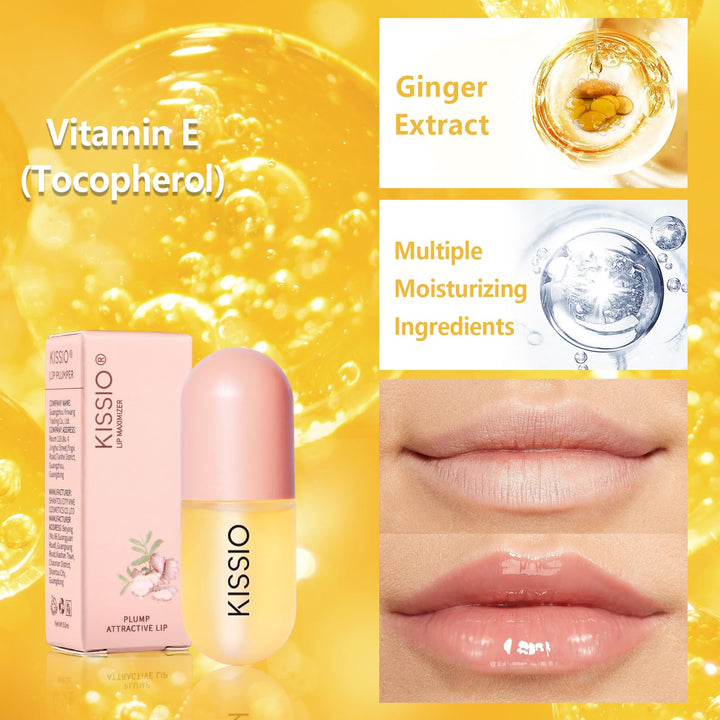 Natural Lip Plumper, Lip Maximizer, Moisturizing Clear Lip Gloss, Glossy Finish, 5.5ml - Transparent