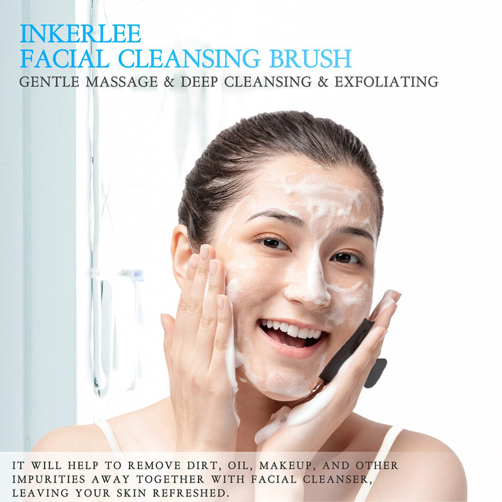 Silicone Face Scrubber Exfoliator Brush, Manual Facial Cleansing Exfoliating Brush, Gentle Face Scrub Wash Brush for Women and Men