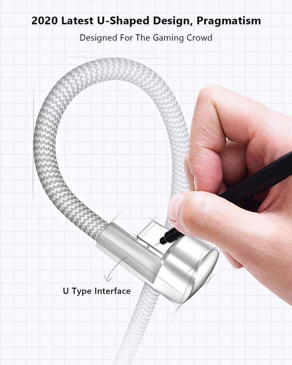 3Pack 90 Degree iPhone Charger 10ft, Apple MFi Certified 10 Feet Lightning Cord Long, Nylon Right Angle 10 Foot Charging Cable for Apple iPhone 14 Pro Max/14/13Pro/12 Mini/11/X/XS/XR/8 Plus/7/6/5/iPad