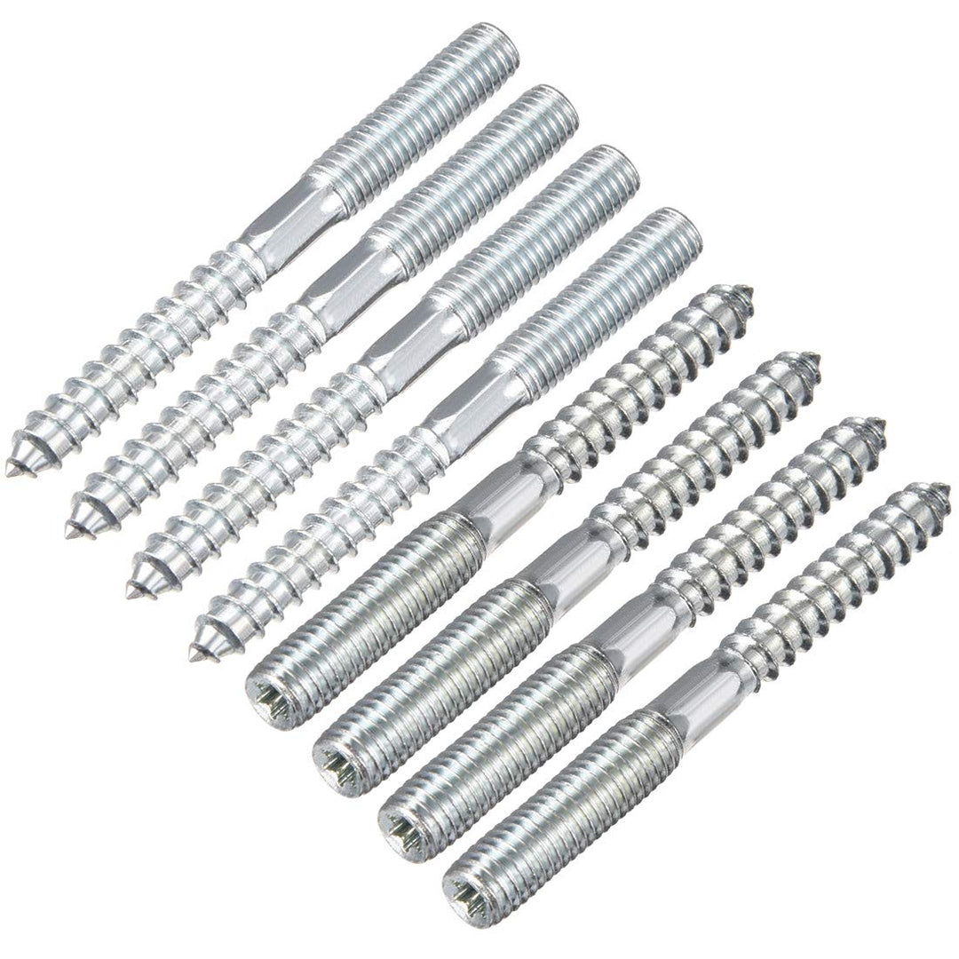 M8 Hanger Bolts Length 3-1/8(79mm) Double Headed Bolts Self-Tapping Screw 8mm Wood Joint Furniture Legs 8pcs