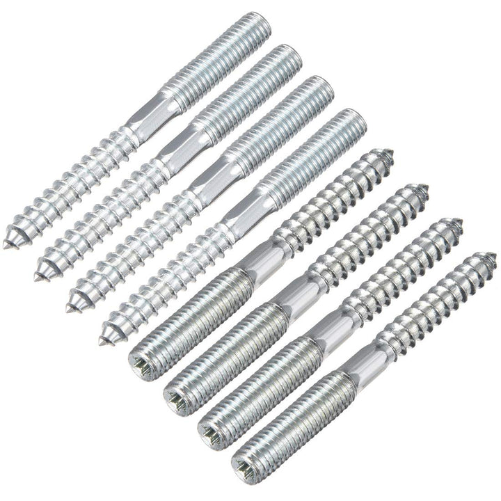 M8 Hanger Bolts Length 3-1/8(79mm) Double Headed Bolts Self-Tapping Screw 8mm Wood Joint Furniture Legs 8pcs
