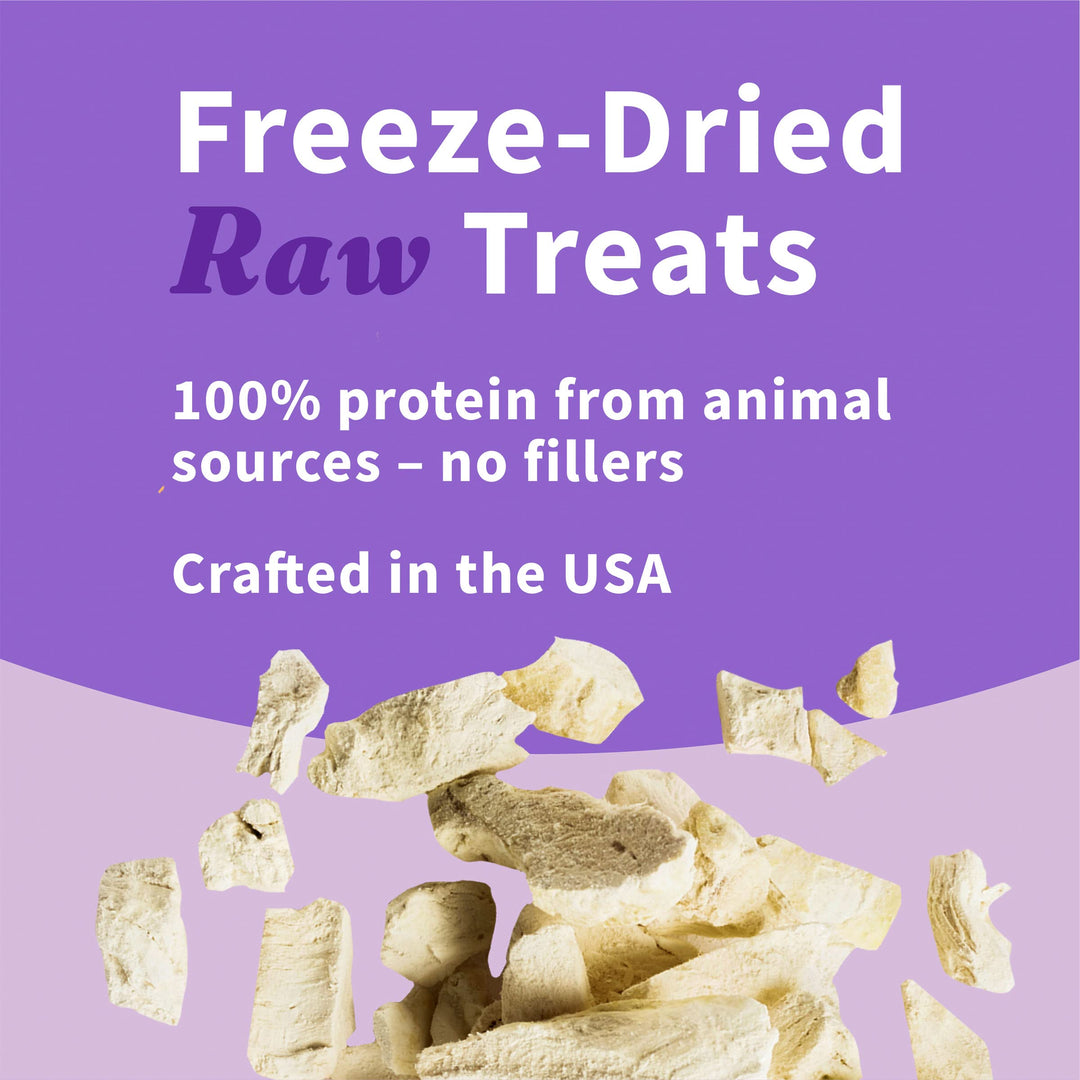 Freeze Dried Raw Cat Treats, 100% Chicken Breast Recipe, Cat Treats Pouch, All-Natural High Protien Treat, 2.2 Oz Pouch