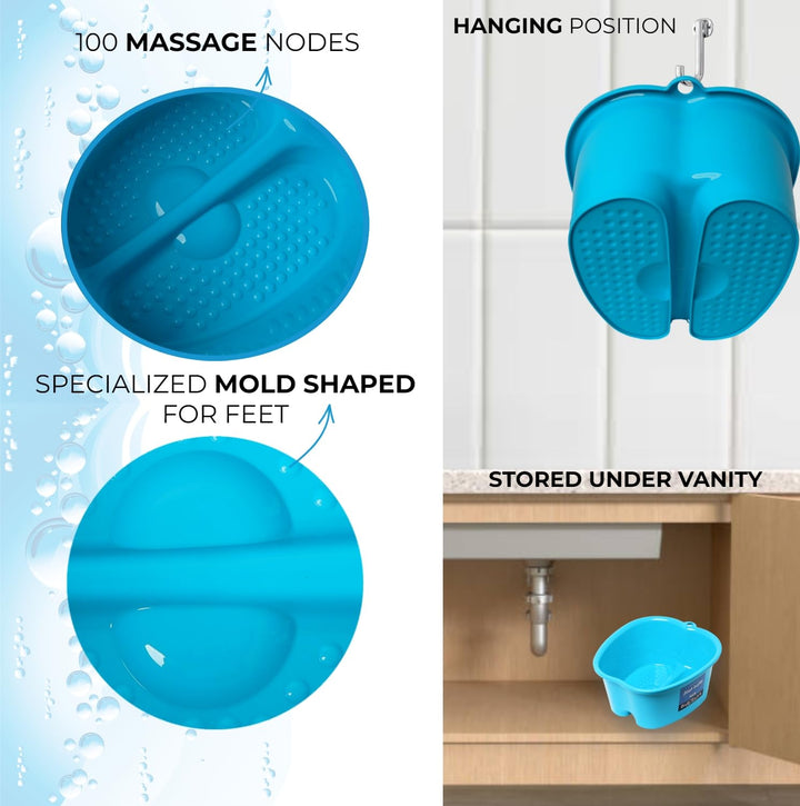 Foot Bath, Extra Large, Foot Soaking Tub - Pedicure Bowl - Foot Soak Tub (Blue)