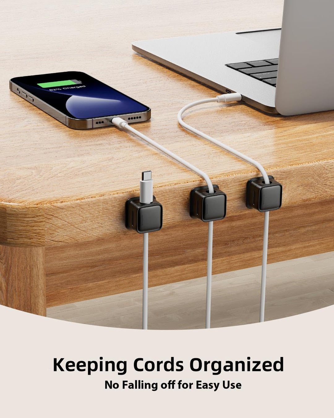 8 Pack Cord Organizer Holder, Strong Adhesive Desk Cable Management Magnetic Easy Open,Organize Phone Charging Cords Wire Holder Organizer Neatly for Home,Office,Car,Desk,Nightstand