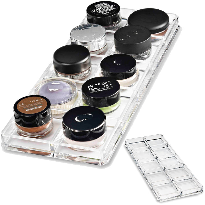 byAlegory Acrylic Paint Pot/Cream Shadow Makeup Organizer 10 Space Tray Cosmetic Beauty Care Storage - Clear
