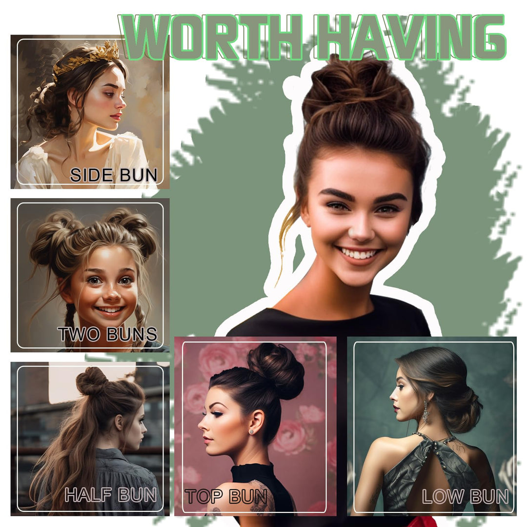 Messy Hair Bun Hair Piece 2Pcs Curly Bun Hair Piece Messy Buns Hair Piece Hair Buns Hair Piece Hair Bun Extension Fake hair scrunchie(60)
