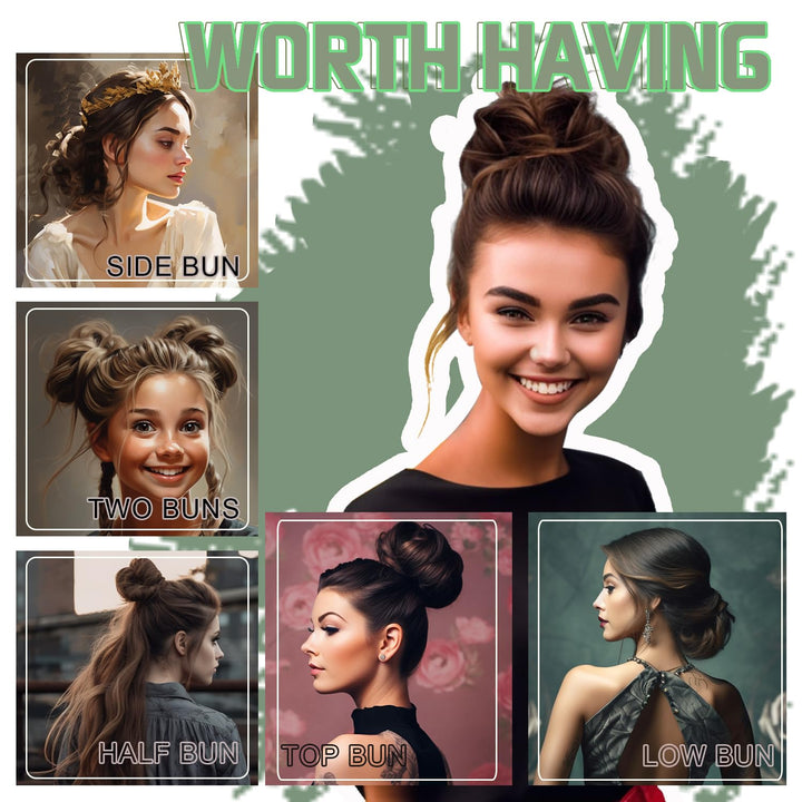 Messy Hair Bun Hair Piece 2Pcs Curly Bun Hair Piece Messy Buns Hair Piece Hair Buns Hair Piece Hair Bun Extension Fake hair scrunchie(60)