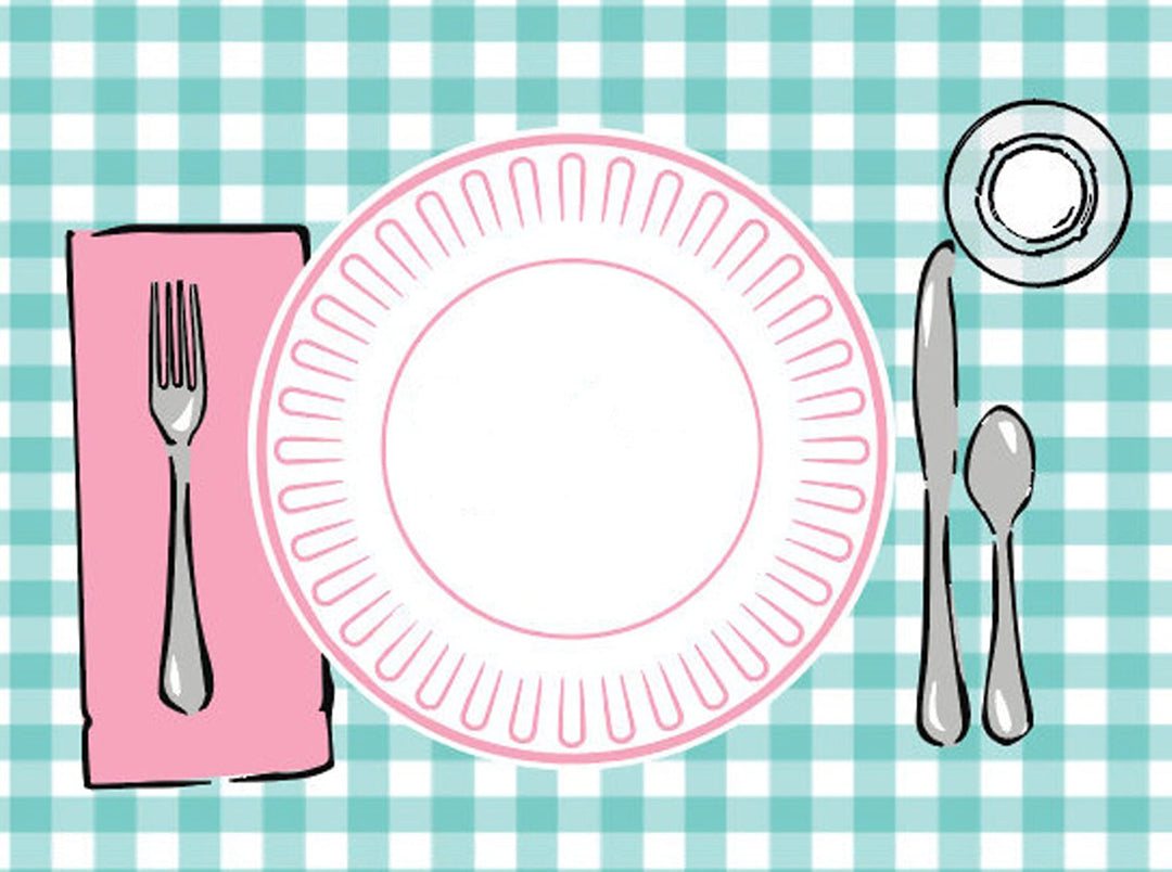 Montessori Placemat, Table Place Setting Etiquette Educational Placemat Set of 4 Buffalo Plaid Gingham Montessori Placemat Toddler Kid Child Baby Preschool Homeschool Dining Table Manners