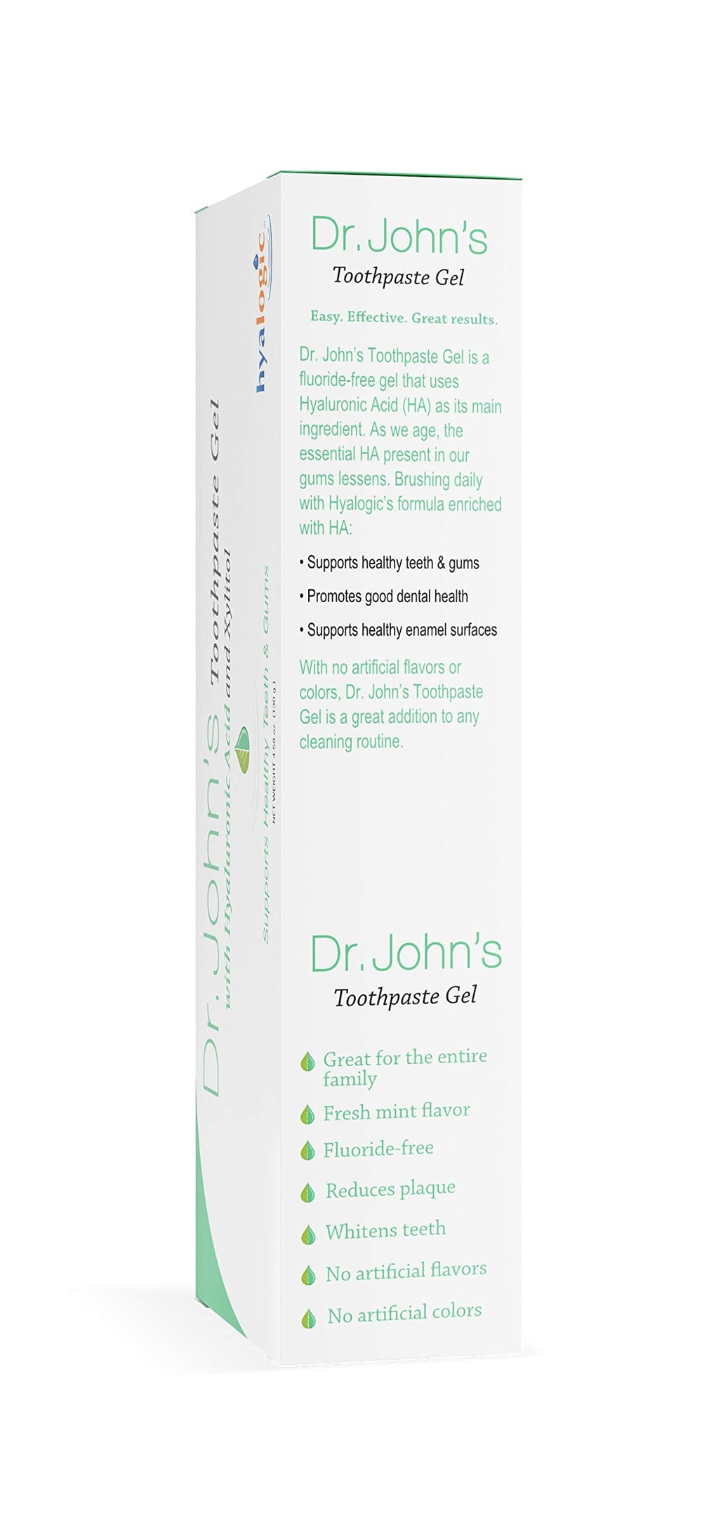 Dr. John's Toothpaste Gel - Hyaluronic Acid and Xylitol - 4.58 Ounces