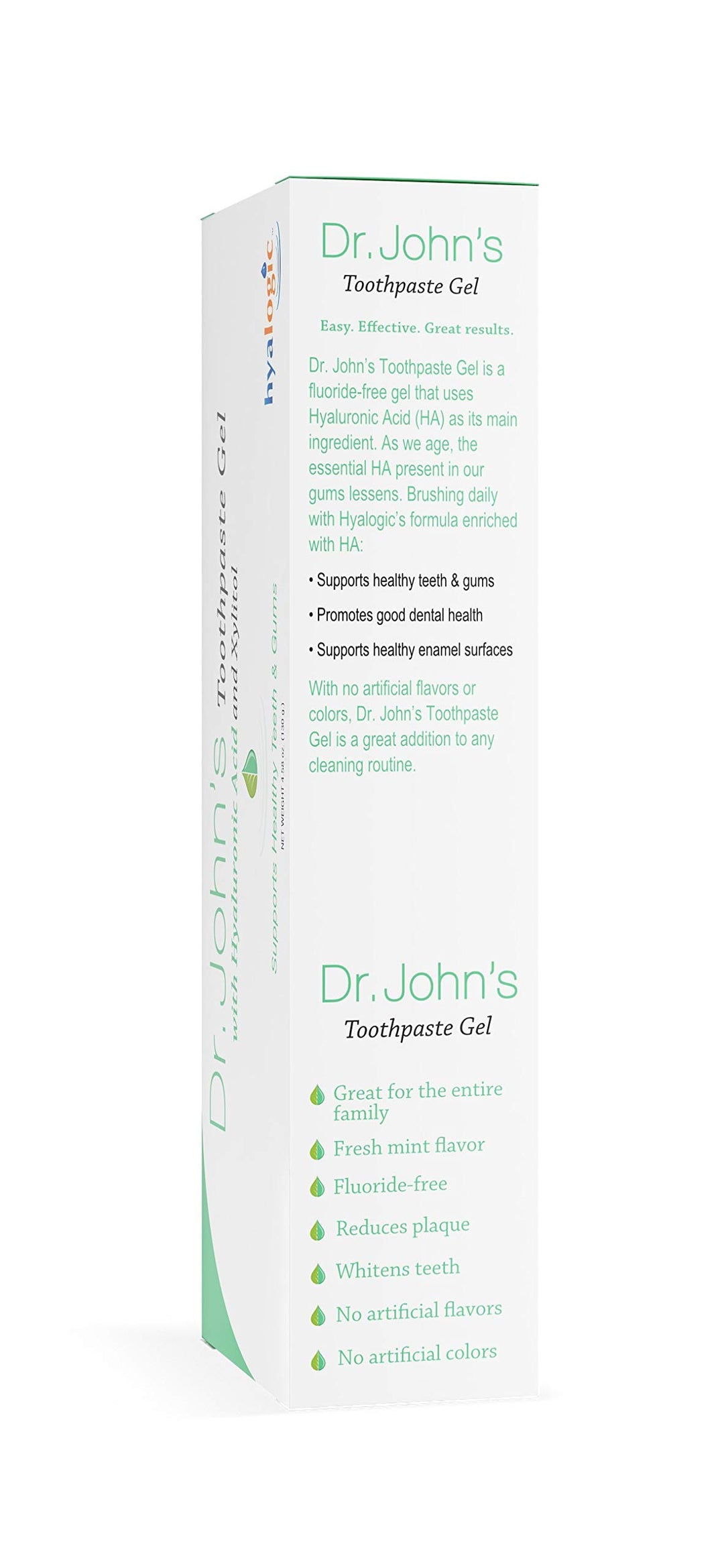Dr. John's Toothpaste Gel - Hyaluronic Acid and Xylitol - 4.58 Ounces