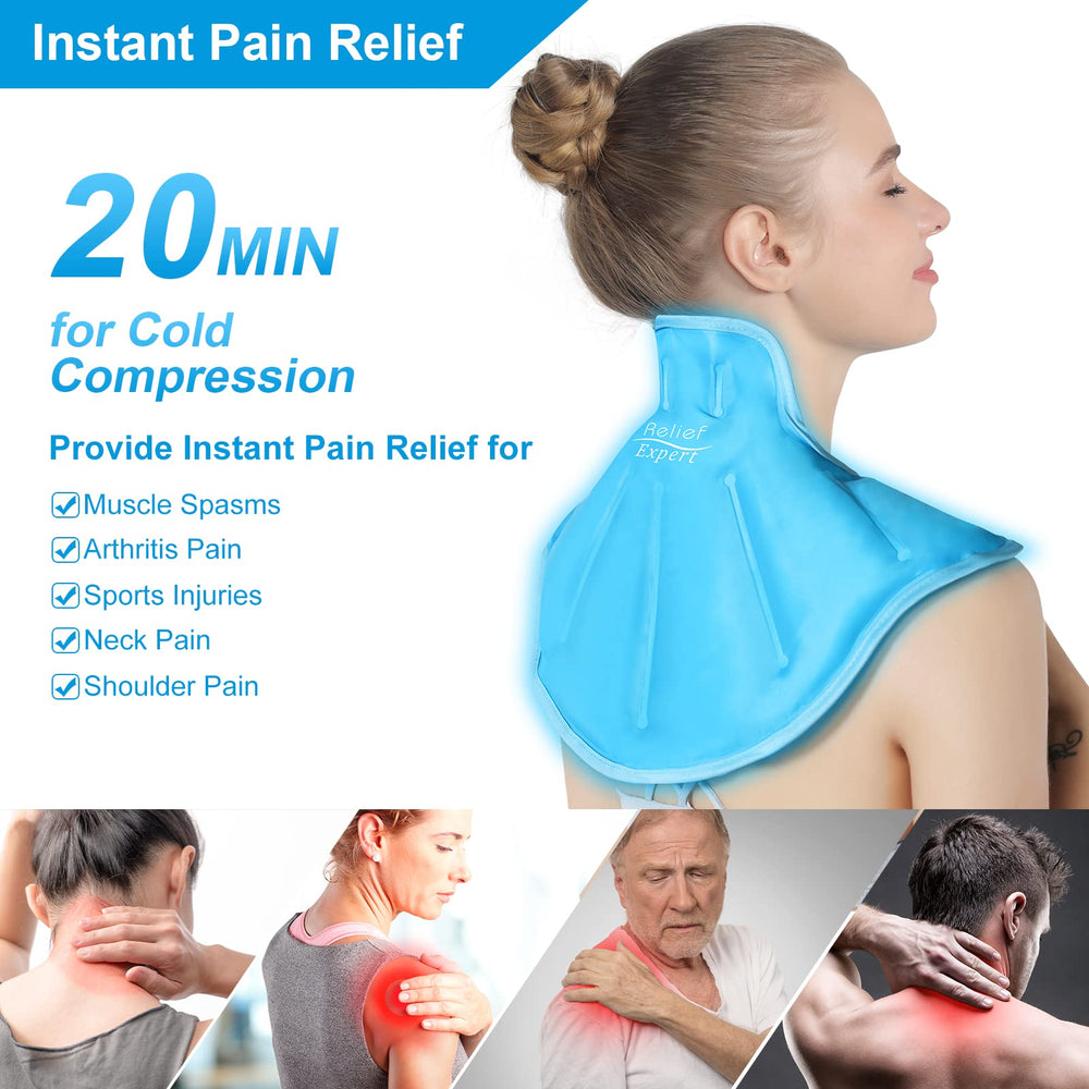 Ice Pack for Neck and Shoulders Reusable Neck Ice Pack Wrap with Cold Compress for Sports Injuries, Swelling, and Cervical Surgery Recovery, Neck Cold Pack for Shoulder and Upper Back