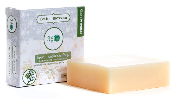 Clean cotton Soap 5 oz Castile Handmade Soaps -Refreshing Spring scent- Essential Oil Natural Mans Soap bar- Anniversary Wedding Gifts- Made in USA-Gift ready Cotton Blossom