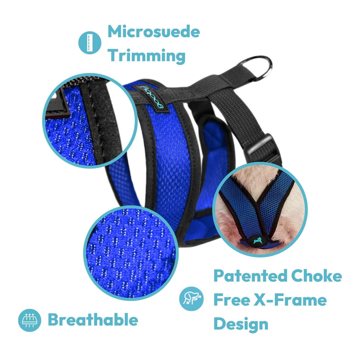 Comfort X Head In Harness - Black, Medium - No Pull Small Dog Harness Patented Choke-Free X Frame - Perfect on the Go Dog Harness for Medium Dogs No Pull or Small Dogs for Indoor and Outdoor Use