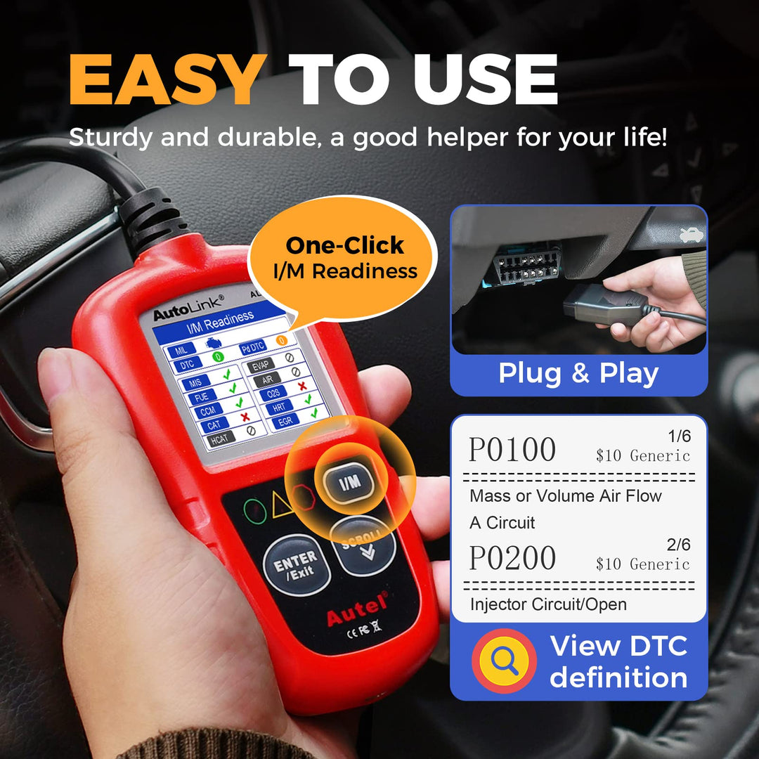 Professional OBD2 Scanner AL319 Code Reader, Enhanced Check and Reset Engine Fault Code, Live Data, Freeze Frame, CAN Car Diagnostic Scan Tools for All OBDII Vehicles After 1996, 2024 Upgraded