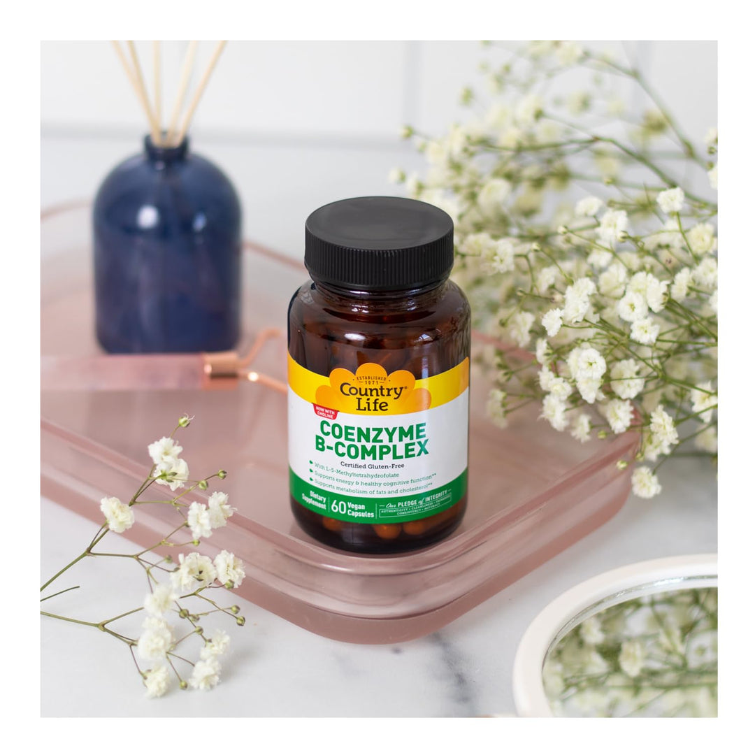 Coenzyme B-Complex, 60 Capsules – Supports Energy & Metabolism, Mood & Cognitive Function – Vegan, Gluten-Free, Bioavailable B Vitamins with Choline