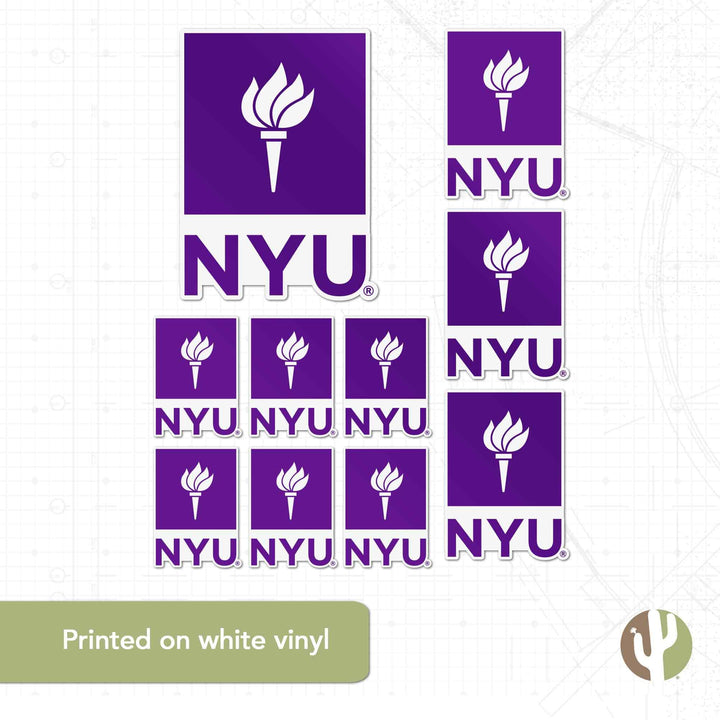 New York University Stickers NYU Violets Vinyl Decals Laptop Water Bottle Car Scrapbook 13.43x10.98 Sheet T3 (Type 3-1)