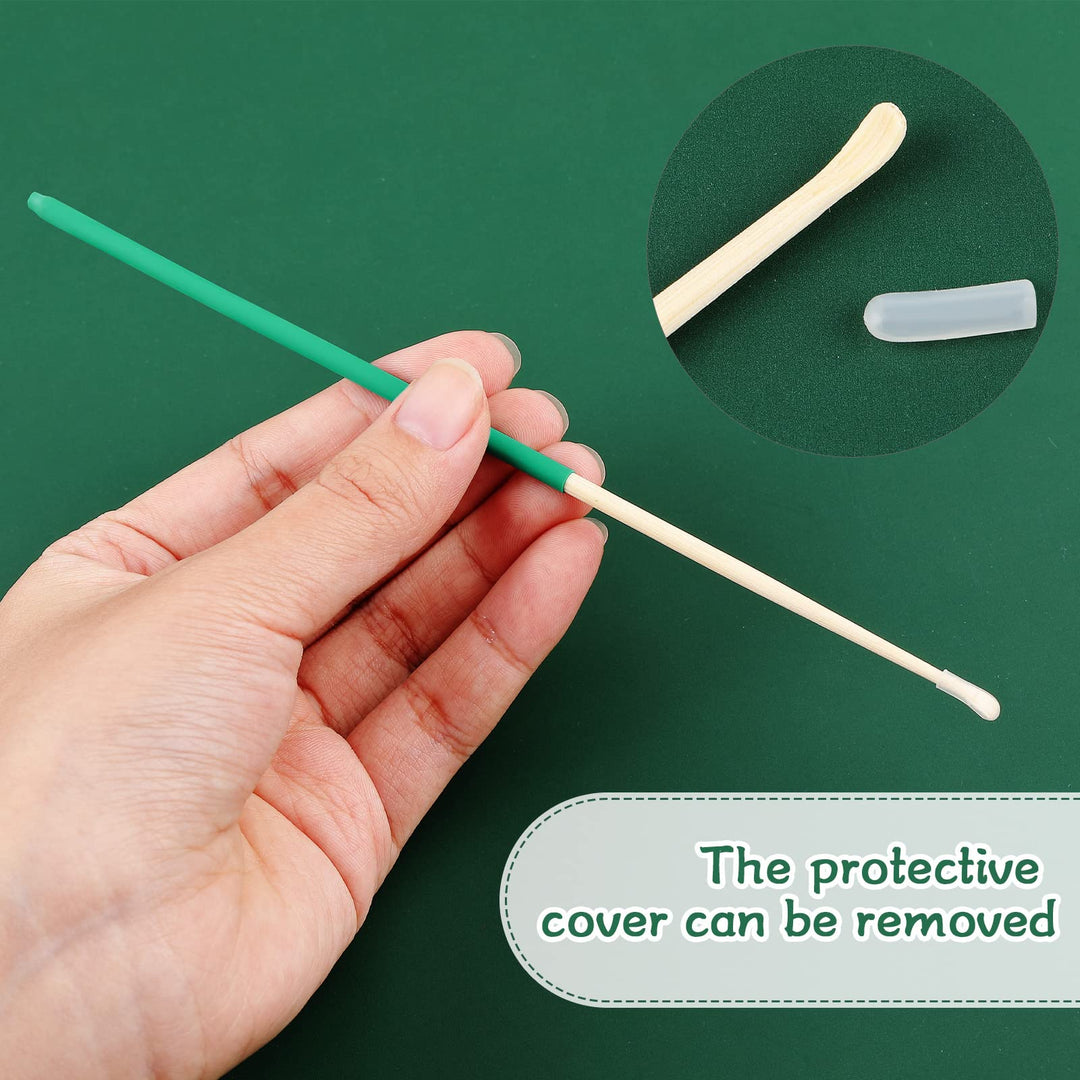 6 Pieces Bamboo Ear Cleaner Wood Ear Pick Bamboo Ear Pickers Ear Cleaning Tools for Humans Bamboo Ear Cleaner Cute Doll Bunny Goose Feather Earpick for Adults Kids Ear Cleaning Kit