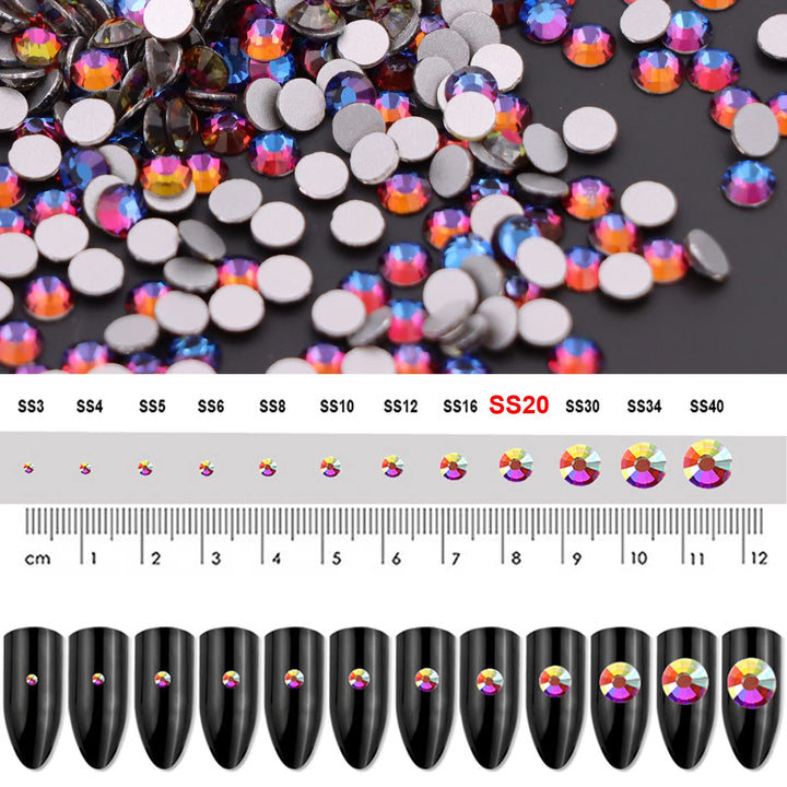 720 Pieces SS20 Flatback Rhinestones, 4.8MM Flatback Crystal Clear Rhinestones for Craft Nails Dance Costumes, Non Hotfix Rhinestones