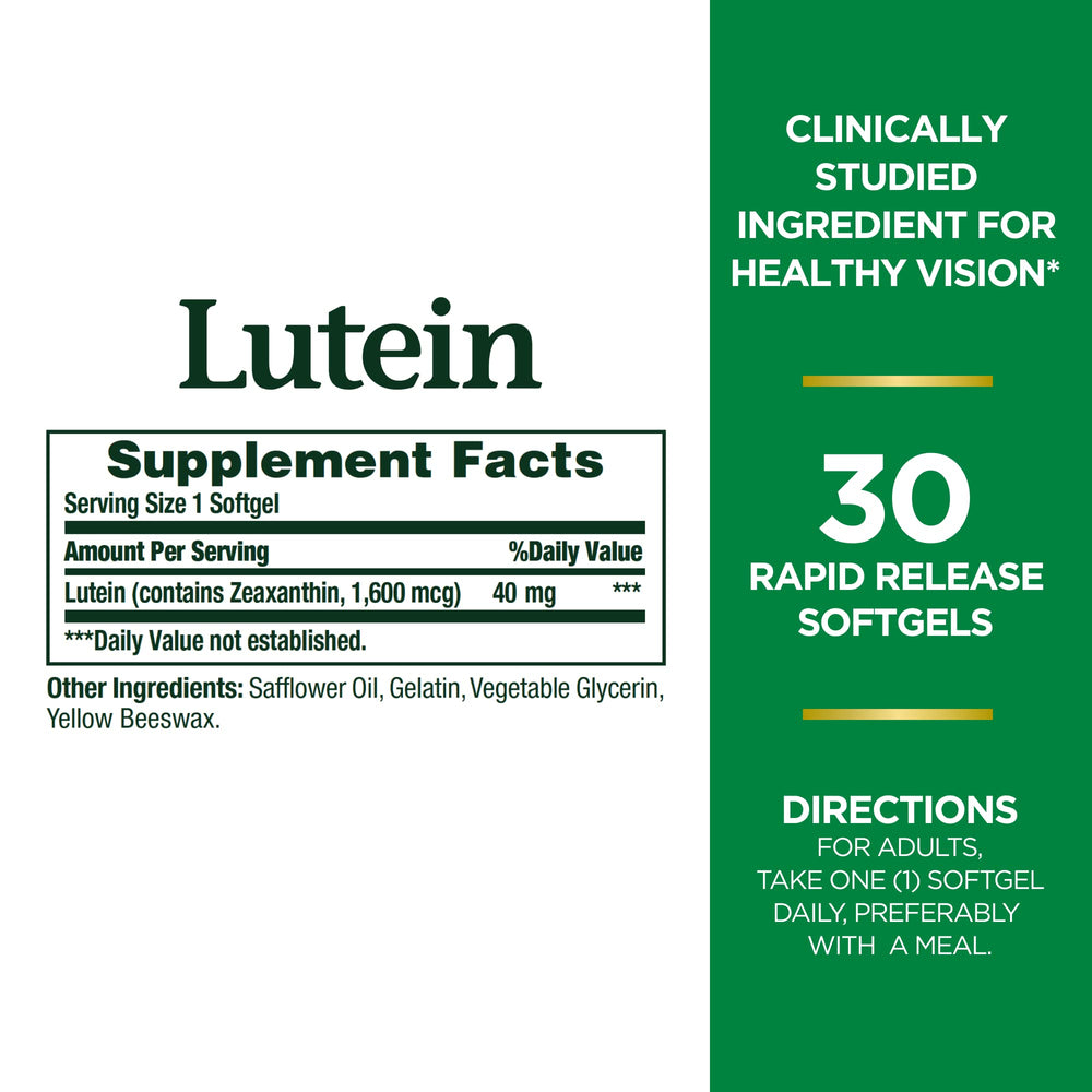 Lutein Pills, Eye Health Supplements and Vitamins, Support Vision Health, 40 mg, 30 Softgels