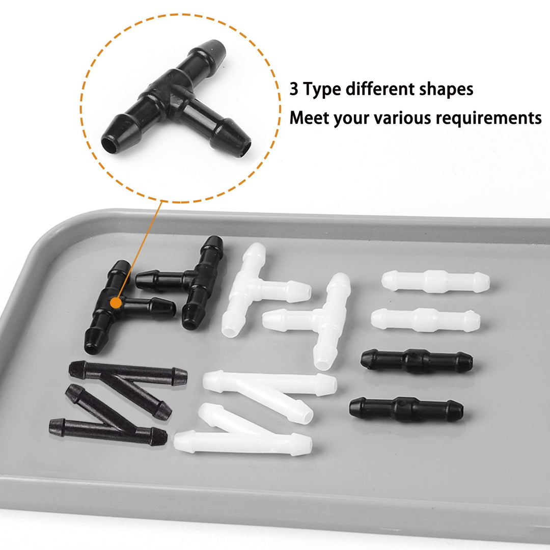 Windshield Washer Hose Kit - 4 Meter Universal Washer Fluid Hose with 12 Pcs Hose Connectors, Suitable for Most Windshield Washer Nozzle Installation, Connect Car Water Pump and Nozzles