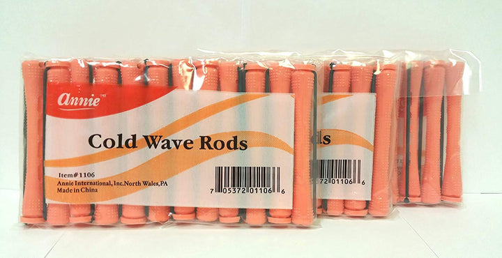 3 Packs Of Cold Wave Rods Long #1106 (12 Pieces Per Pack)