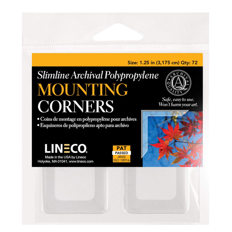 1.25 Slimline Polypropylene Mounting Corners. Pack of 72. Self Adhesive, Pressure Sensitive, Non-Yellowing, Mount Pictures Without it Touching Tape, Scrapbooking, DIY, Displaying Pictures