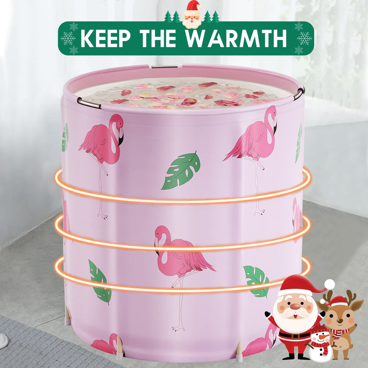 Portable Bathtub, Japanese Soaking Bath Tub for Shower Stall, Foldable Bathtub with Thermal Foam, Freestanding, Folding & Soaking Spa Bath Tub with Pillow for Small Space (Cosmic)