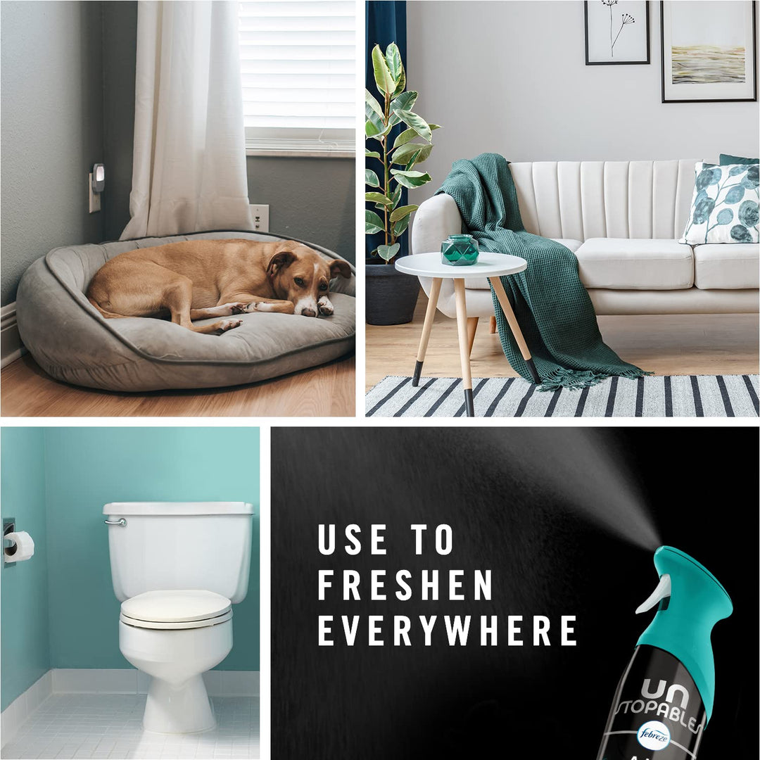 Air Mist Air Freshener Spray, Odor-Fighting Room Spray, Air Fresheners for Home and Bathroom and Kitchen, Aerosol Can, Unstopables Fresh Scent, 8.8oz, 3 Count