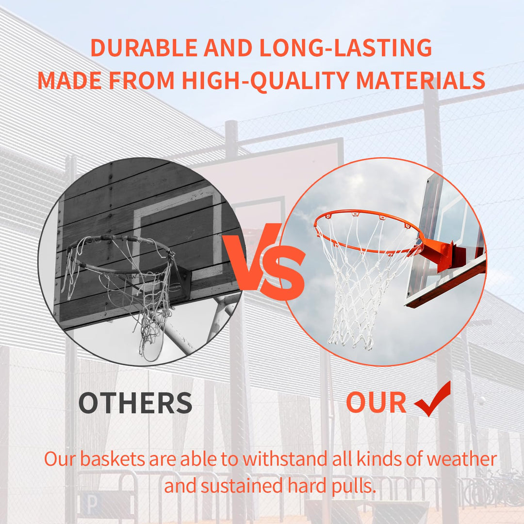 Basketball Net Replacement - Heavy Duty Net in All Weather for Indoor and Outdoor - Fits 12 Loops Rim