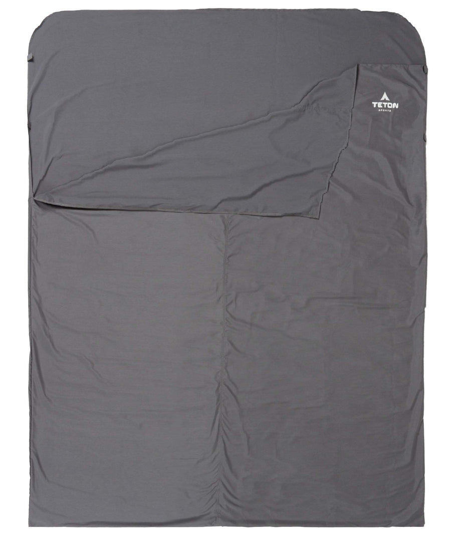 Mammoth Cotton Sleeping Bag Liner; A Clean Sheet Set Anywhere You Go; Perfect for Travel, Camping, and Anytime You’re Away from Home Overnight; Machine Washable , Black, 91 x 58