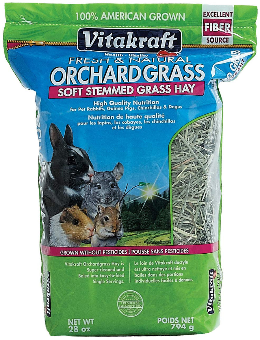 Orchard Grass, Premium Soft Stemmed Hay, 100% American Grown, 28 Ounce Resealable Bag