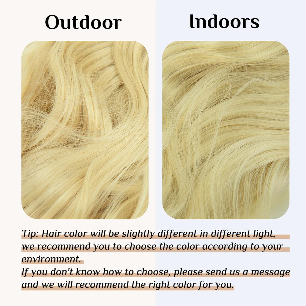 ® Halo Synthetic Hairpieces Flip in Women Hair Extensions Natural Wave Invisible Halo Hair Extensions M01 (613# bleach blonde)