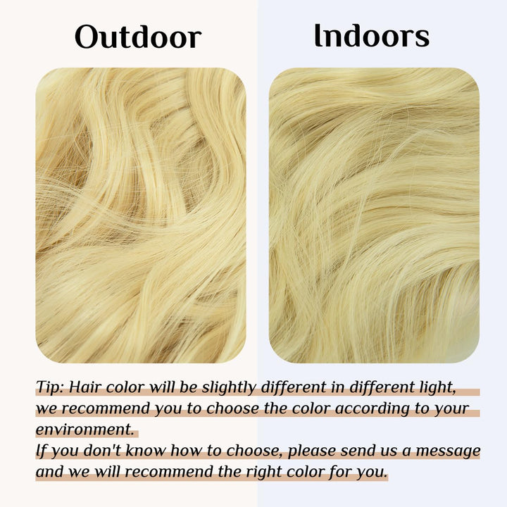 ® Halo Synthetic Hairpieces Flip in Women Hair Extensions Natural Wave Invisible Halo Hair Extensions M01 (613# bleach blonde)