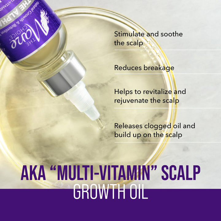 Alpha Multi-Vitamin Scalp Hair Growth Oil, 4 Fl Oz, 1 Pack, Nourishing Scalp Oil with Biotin, Vitamin C, Rosemary, Rice Extract, Jojoba, Tea Tree & Castor Oil, Lightweight & Non-Greasy