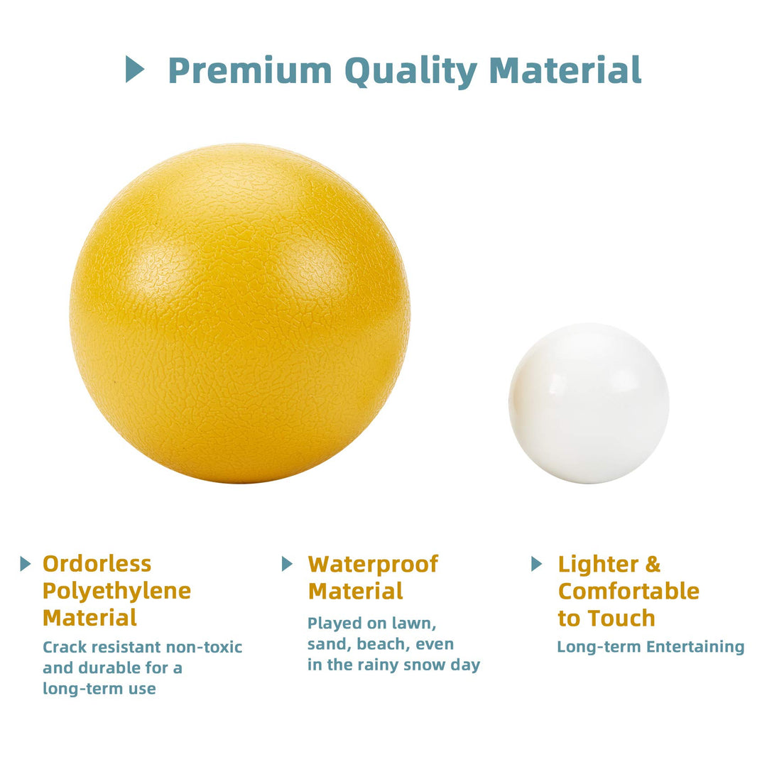 84mm Bocce Ball Set, Outdoor Games for Adults and Family, Backyard Ball Set with 8 PE Bocce Balls & 1 Pallino & Carry Bag & Measuring Tape for Kids Teens Beginners
